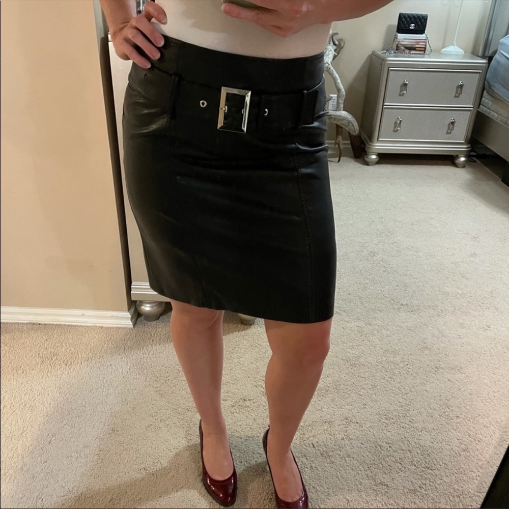 Joseph Ribkoff Faux Leather Skirt